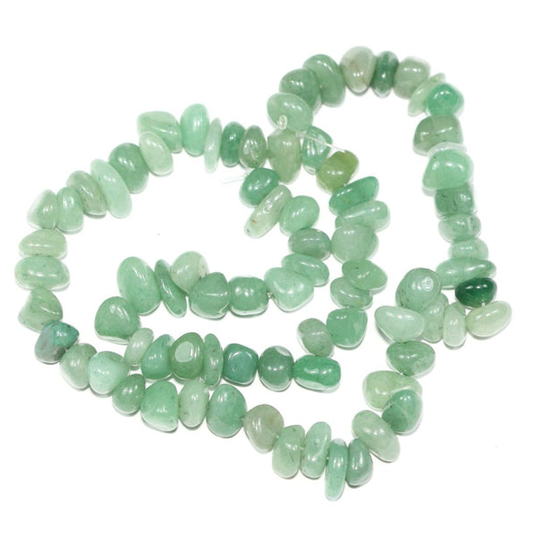 Natural Green Aventurine Gemstone Smooth Tumbled Pebble Beads, Irregular, 8mm-10mm, Hole ID 1mm, 1 Strand/15 Inch, GZ3-6