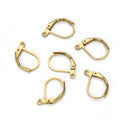 50pcs Raw Brass Strong Leverback Earring Hooks, Open Jump Ring, 15mm, Unplated/Uncoated, CX193