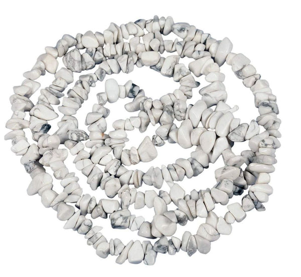 Natural White Howlite Gemstone Chip Beads, Free Form, 5mm-8mm, Hole ID 1mm, 1 Strand/31 Inch, GZ1-6