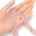 Natural Morganitge Beryl Gemstone Tiny Small Faceted Round Beads, 4mm, Hole ID 0.6mm, 15 Inch/1 Strand, GK4-10