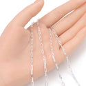 5 Feet 925 Sterling Silver Unfinished Paperclip Cable Chain Links, 3mm, Strong SSK-D3