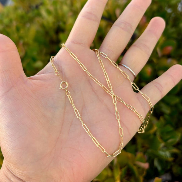 1pc 1/20 14K Gold Filled Paperclip Cable Link Chain Necklace, 2.5mm Width, Non Tarnish, Length Selections: 16 inch/18 inch