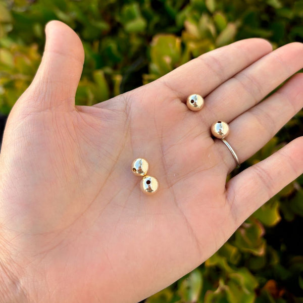 5pcs Real 1/20 14K Gold Filled Seamless Round Beads, Size Selections: 6mm/8mm