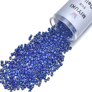 30g Miyuki Delica 11/0 Seed Beads, Opaque Rainbow Cobalt Luster DB216
