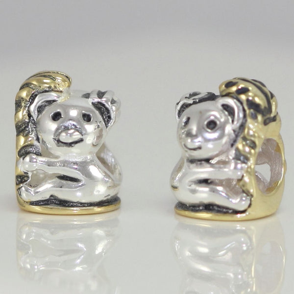 1pc Real Solid Sterling Silver Charm Koala Bear Bead, Compatible with Pandora All Other Charm Bracelets, EC377