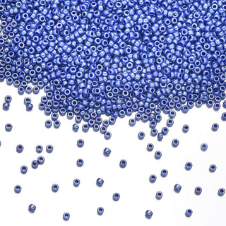 50g Miyuki Rocaille 15/0 Round Seed Beads Opaque Luster Cobalt Blue RR-434