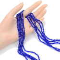 500pcs Creative Club Faceted Bicone Crystal Glass Beads, Cobalt Blue, 4mm (0.16 Inch) Small Tiny, Hole ID 0.9mm, CCB425