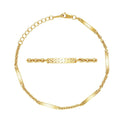 1pc Real 1/20 14K Gold Filled 2.3mm Dapped Cable Chain Bracelet, 6.5 Inch with 1 Inch Extender, JB-25