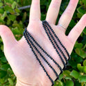 Natural Jet Black Jade Gemstone Faceted Round Beads, 3mm/Small Tiny, Hole ID 0.8mm, 2 Strands/26 Inch Total, GH3R-5