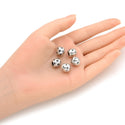 20pcs North Star Large Hole Round Beads, Hole ID 4.5mm, Antique Silver, Zinc Alloy Metal, MEC-F15