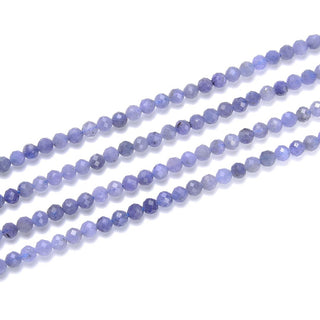 Natural Purple Tanzanite Gemstone Tiny Small Faceted Round Beads, 4mm, Hole ID 0.6mm, 15 Inch/1 Strand, GK4-26