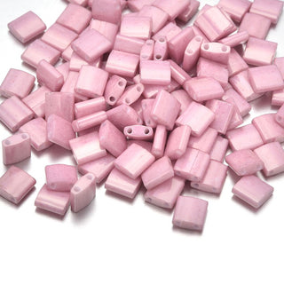 10g Miyuki Full Tila Square Seed Beads 5x5mm, Opaque Luster Rose (TL-599)