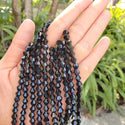 250pcs Creative Club Faceted Bicone Crystal Glass Beads, Jet black, 6mm (0.24 Inch), Hole ID 1mm, CCB623