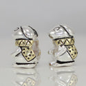 1pc Real Solid Sterling Silver Rabbit Charm Bunny King in Gold Jacket Bead, Compatible with Pandora All Other Charm Bracelets, EC486