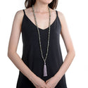 Adabele Premium 108 Mala Bead Tassel Necklace, 8mm Natural Grade A Labradorite Gemstone, Buddhist Japa Prayer Beaded Jewelry RGN2