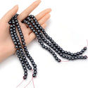 Grade A Natural Black Hematite Gemstone Large Hole Round Beads, 15 Inch/1 Strand, 8mm, Hole ID 2.8mm, GFC-L8