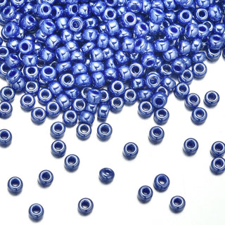 50g Miyuki Rocaille 8/0 Round Seed Beads Opaque Luster Cyan Blue RR-432
