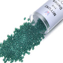 7.5g Miyuki Delica 11/0 Seed Beads, Translucent Matte Emerald Green DB776