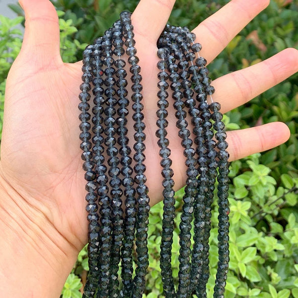 500pcs Creative Club Faceted Rondelle Crystal Glass Beads, Dark Sapphire Blue, 6x4mm, Hole ID 1mm, CCR620