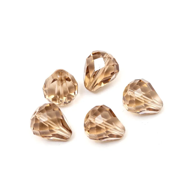 24pcs Adabele Austrian Faceted Teardrop Crystal Beads #5500, Silver Champagne, 12mm x 10mm, Hole ID 1.2mm, SST-1229