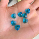 20pcs Top Drilled Valentine Heart Drop Crystal Beads, March Aqua Blue Birthstone Beads, 10mm, Hole ID 1mm, BB15-3