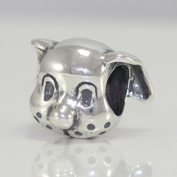 1pc Cute Real Solid Sterling Silver I Love Dog Charm Bead, Compatible with Pandora All Other Charm Bracelets, EC159