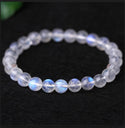 1 Strand Stretch Natural Blue Flash Moonstone Beaded Gemstone Bracelet, 8mm Bead, Length Selections: 7 inch/7.5 inch/8 inch/8.5 inch