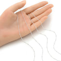 5 Feet 925 Sterling Silver Unfinished Bead Station Cable Chain Links, 1.9mm Beads, Thin Small, SSK-J1