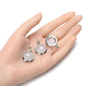 2pcs Natural White Quartz Clear Crystal Round Gemstone Pendant Drops, 20mm, G2P-K6
