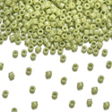 7.5g Miyuki Delica 11/0 Seed Beads, Opaque Glazed Luster Chartreuse DB262