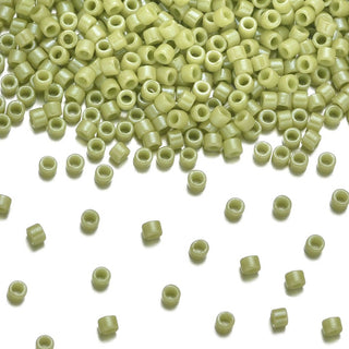 7.5g Miyuki Delica 11/0 Seed Beads, Opaque Glazed Luster Chartreuse DB262