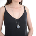 1pc Living Memory Floating Locket Necklace, 35mm Round Glass Open Pendant, 28 Inch Stainless Steel Chain, MCL284