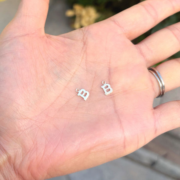 1pc Real 1/20 14K Gold Filled Letter B, Small Alphabet Charm Drop, 5.2x5.6mm, JK12-A2