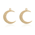 20pcs Brushed Raw Brass Moon Pendant Drop, 22mm, Unplated/Uncoated, CF-C1