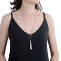 1pc Natural White Quartz Clear Crystal Hexagonal Pile Gemstone Pendant Necklace, 26 Inch Surgical Stainless Steel Chain, GGP-BB5