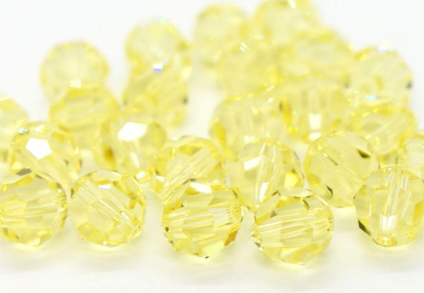 50pcs Adabele Austrian Faceted Round Crystal Beads #5000, Jonquil Yellow, Size Selections: 4mm/6mm/8mm/10mm