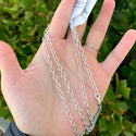 1pc 925 Sterling Silver Rolo Link Cable Chain Necklace, Tarnish Resistant Rhodium Plated, 4.2mm, Large Strong, Length Selections: 18/20/26/28 inch