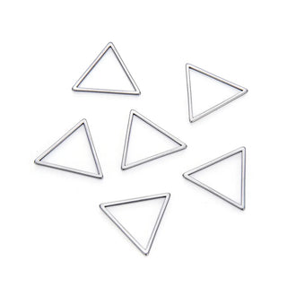 20pcs 304 Surgical Stainless Steel Triangle Hoop Link Findings –Geometric Open Back Bezel Connectors (12mm/17mm/20mm)
