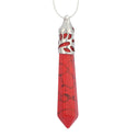 1pc Natural Red Howlite Hexagonal Pile Gemstone Pendant Necklace, 18 Inch Surgical Stainless Steel Chain, GGP-B13