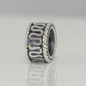 1pc Solid 925 Sterling Silver Lucky Ribbon Bead Charm, Compatible with Pandora All Other Charm Bracelet, EC121