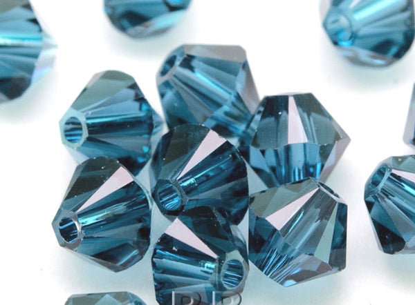 100pcs Preciosa Faceted Bicone Crystal Beads, Montana (Blue), Size Selections: 3mm/4mm/6mm