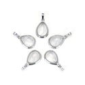 2pcs Natural White Quartz Clear Crystal Teardrop Gemstone Pendants, 22mm Pear Stone Drops, G2P-J6