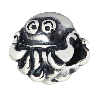 Cute Real Solid Sterling Silver Octopus Charm Bead, Compatible with Pandora All Other Charm...