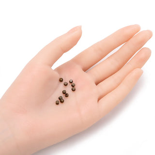 100pcs Large Hole Cube Beads, Antique Bronze Plated Brass, Tarnish Resistant, Size Selections: 3mm/4mm/5mm/6mm/8mm