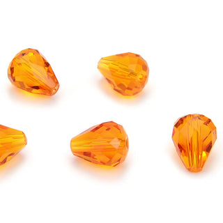 24pcs Adabele Austrian Faceted Teardrop Crystal Beads #5500, Sun (Orange), 12mm x 10mm, Hole ID 1.2mm, SST-1212