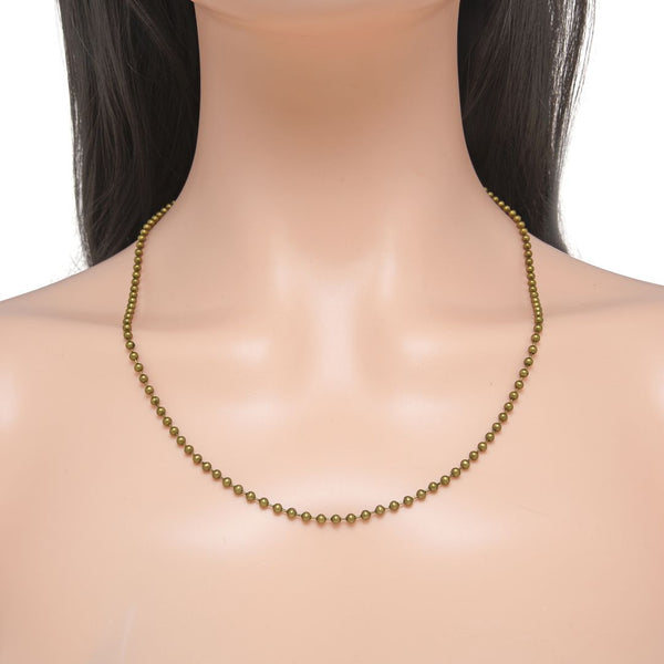 33 Feet Beaded Round Ball Chain, Antique Bronze Plated Brass, Chain Width Selections: 1mm/2mm/3mm