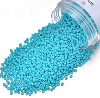 50g Miyuki Rocaille 11/0 Seed Beads Duracoat Opaque Underwater Blue RR-4480