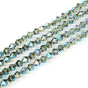 250pcs Creative Club Faceted Bicone Crystal Glass Beads, Green Peridot Shimmer, 6mm (0.24 Inch), Hole ID 1mm, CCB636
