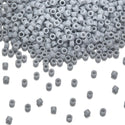 30g Miyuki Delica 11/0 Seed Beads, Opaque Ghost Grey DB1139
