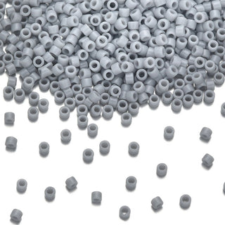 30g Miyuki Delica 11/0 Seed Beads, Opaque Ghost Grey DB1139